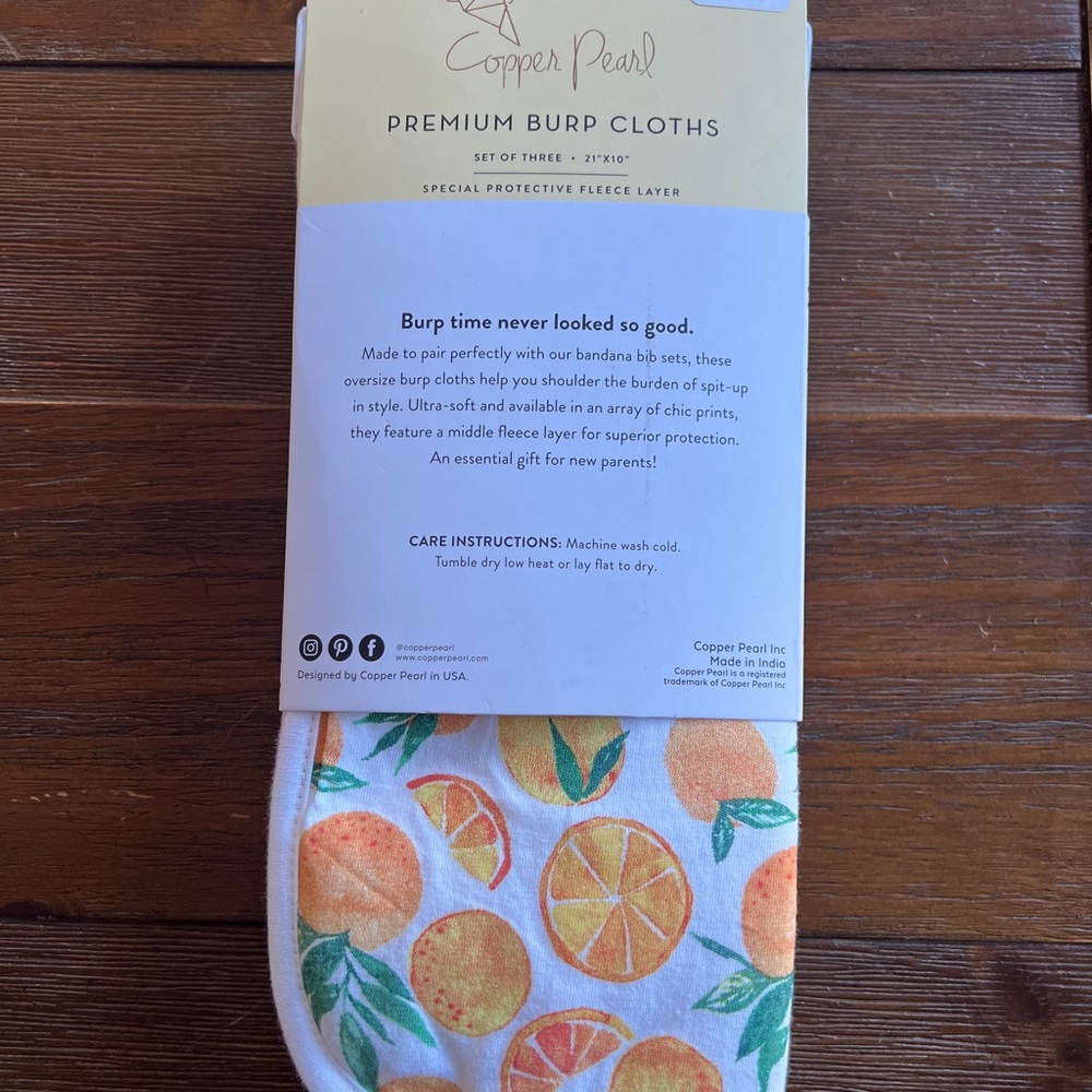 Copper Pearl Premium Burp Cloths
